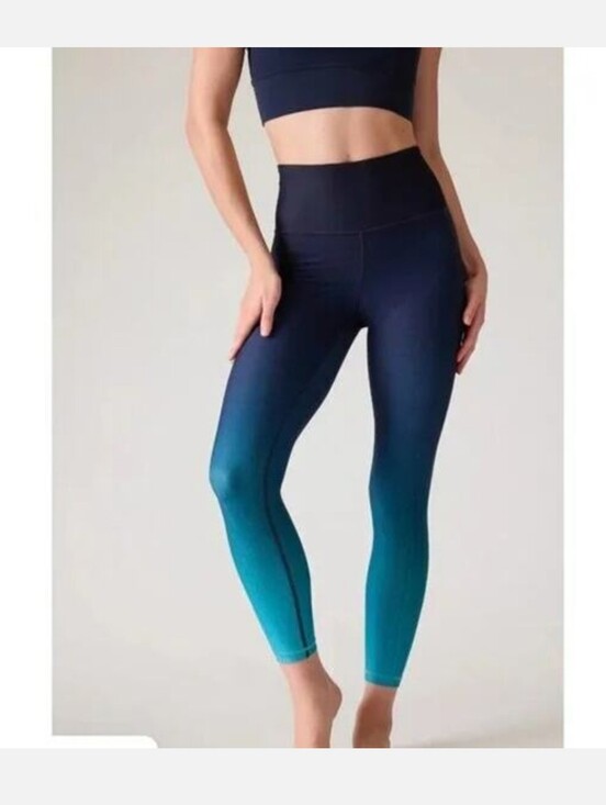 Athleta Pants - Athleta Elation High Rise 7/8 Tights Blue Ombre Small
